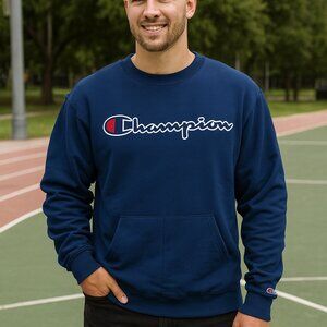 Champion Men's Urban Fleece Crewneck Navy -Size L